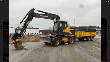 Usługi wynajem koparka kołowa Volvo EW 160E z przyczepa samowyładowczą