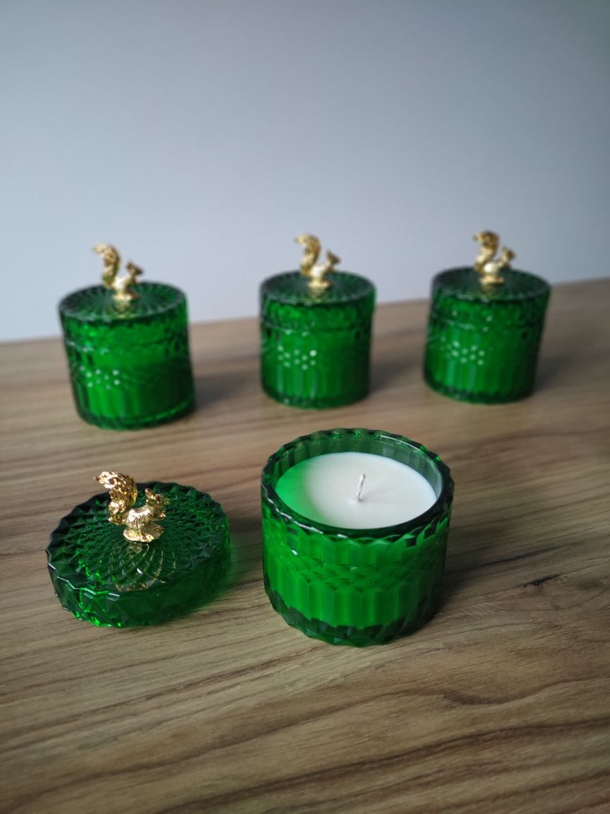 Ręcznie robiona świeca sojowa w krysztale, prezent handmade