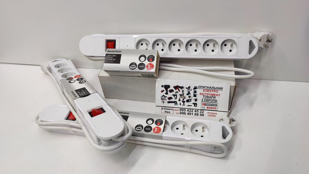 ОРИГІНАЛ удлинитель GERMAN Silver Crest 6 гнізд/переходник/подовжувач
