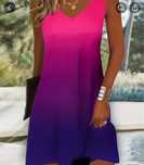 Vestido degradaeem tons rosa e rouxo