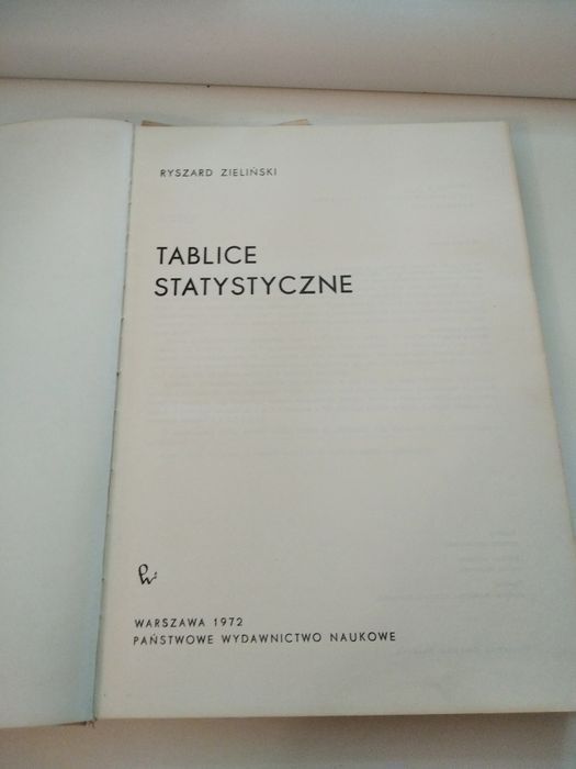 Tablice statystyczne PWN 1972  Zieliński **