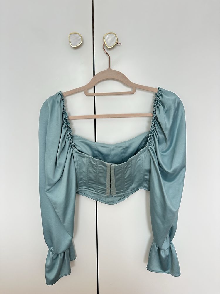 Top corset azul ZARA