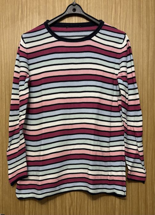Sweter damski narzutka bluza w paski kolorowa