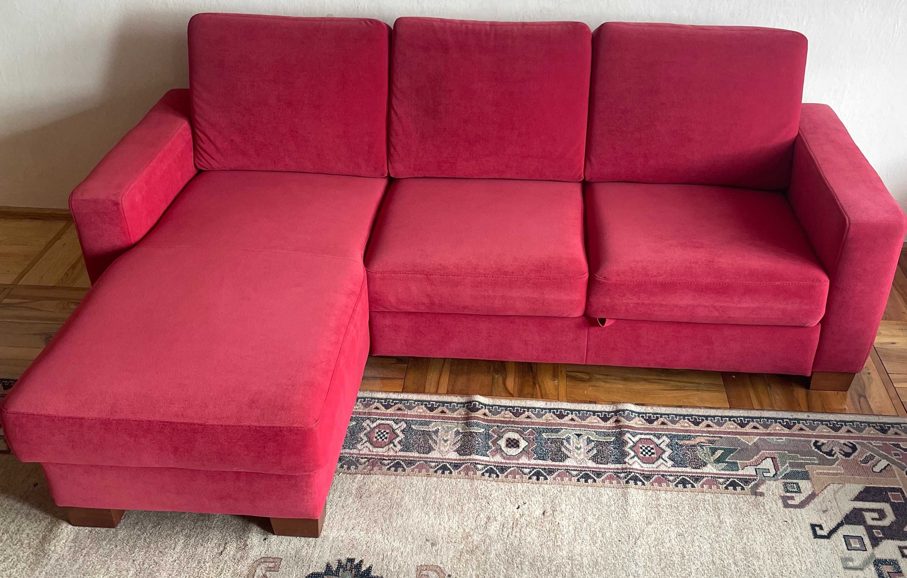 Narożnik kanapa sofa z funkcją spania pojemnik na pościel
