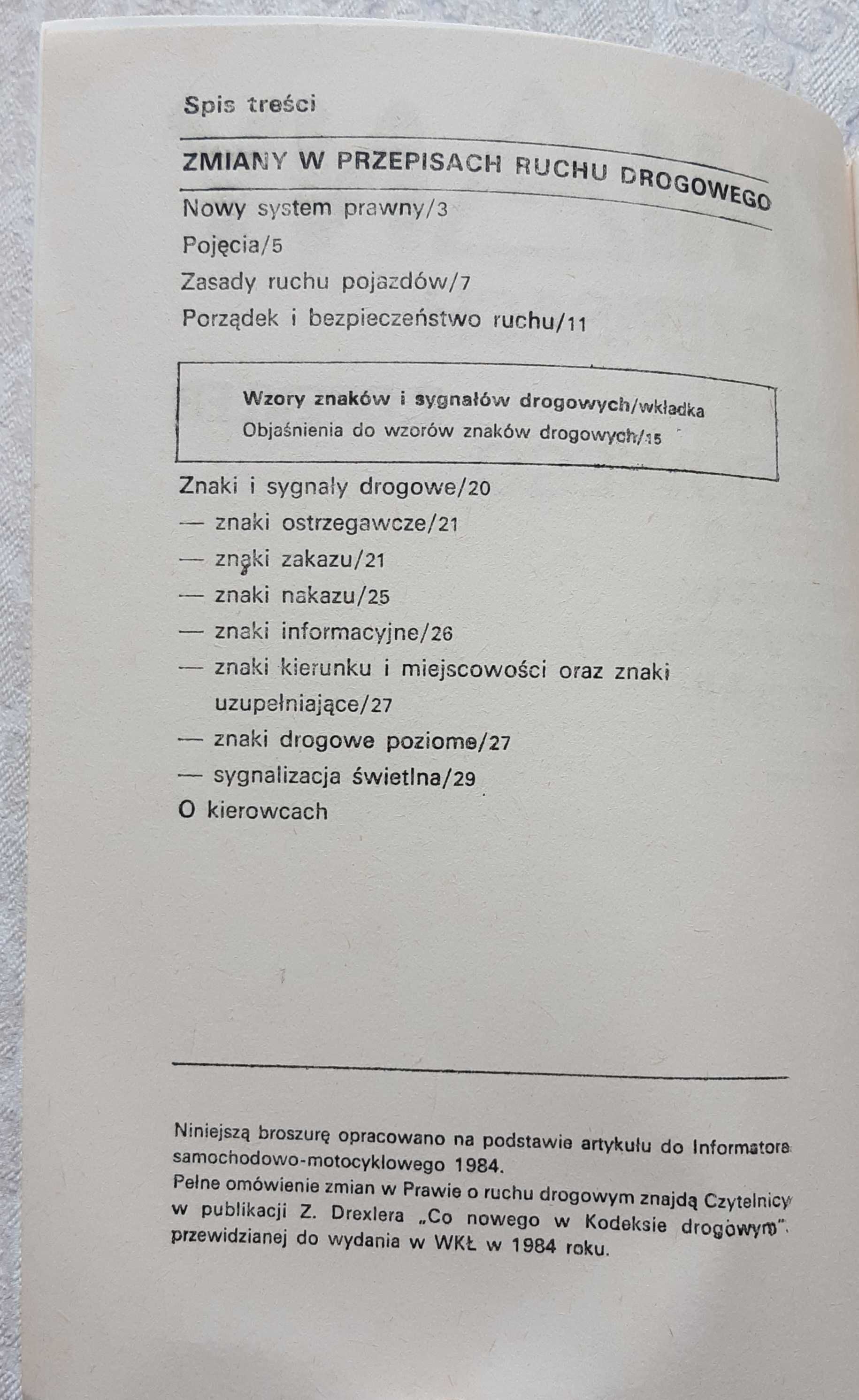 Książka "Zmiany w przepisach ruchu drogowego" Drexler