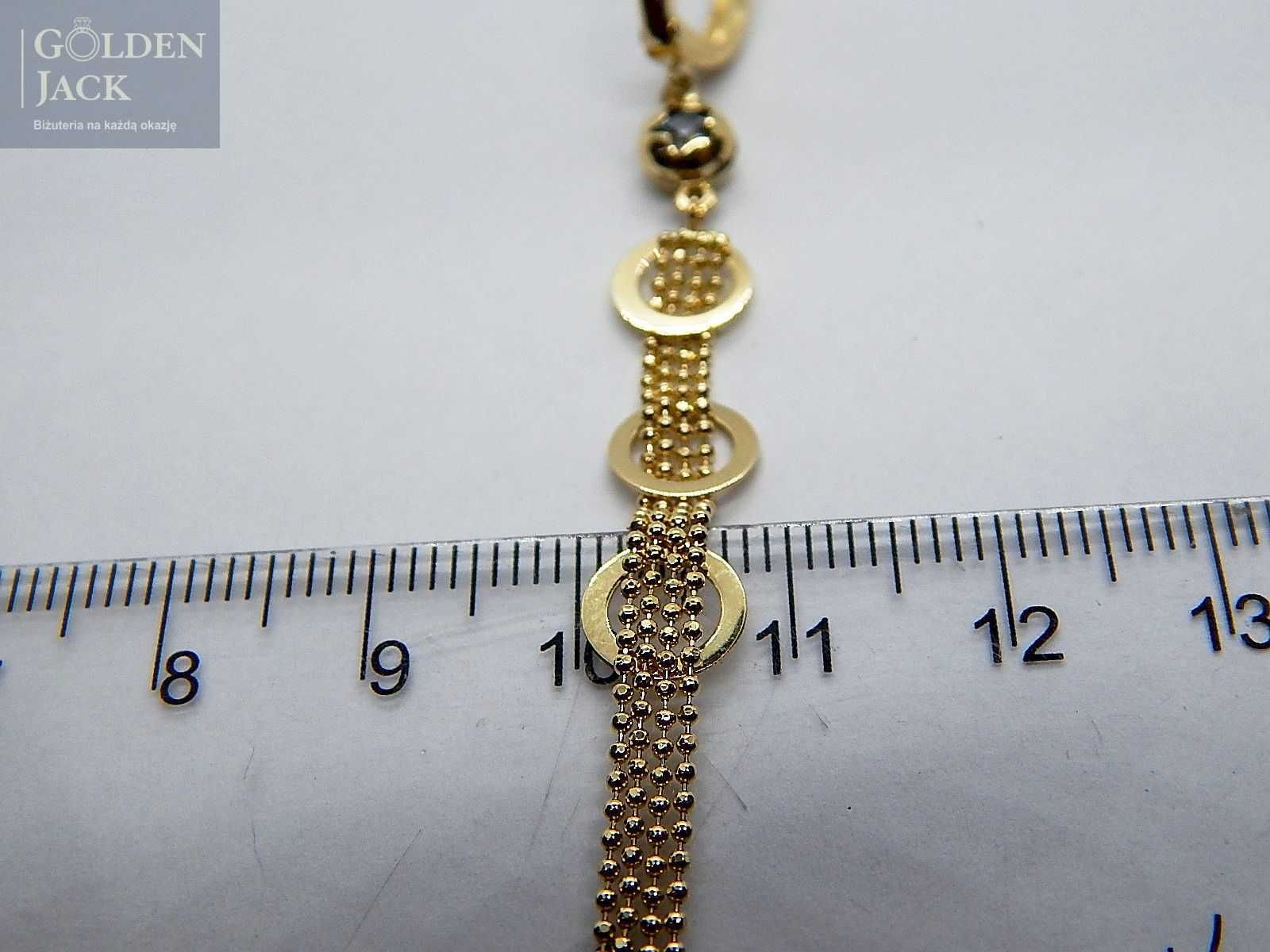 Złote wiszące kolczyki kulkowe na angielskie zap. pr. 585 4,03g 7,5 cm