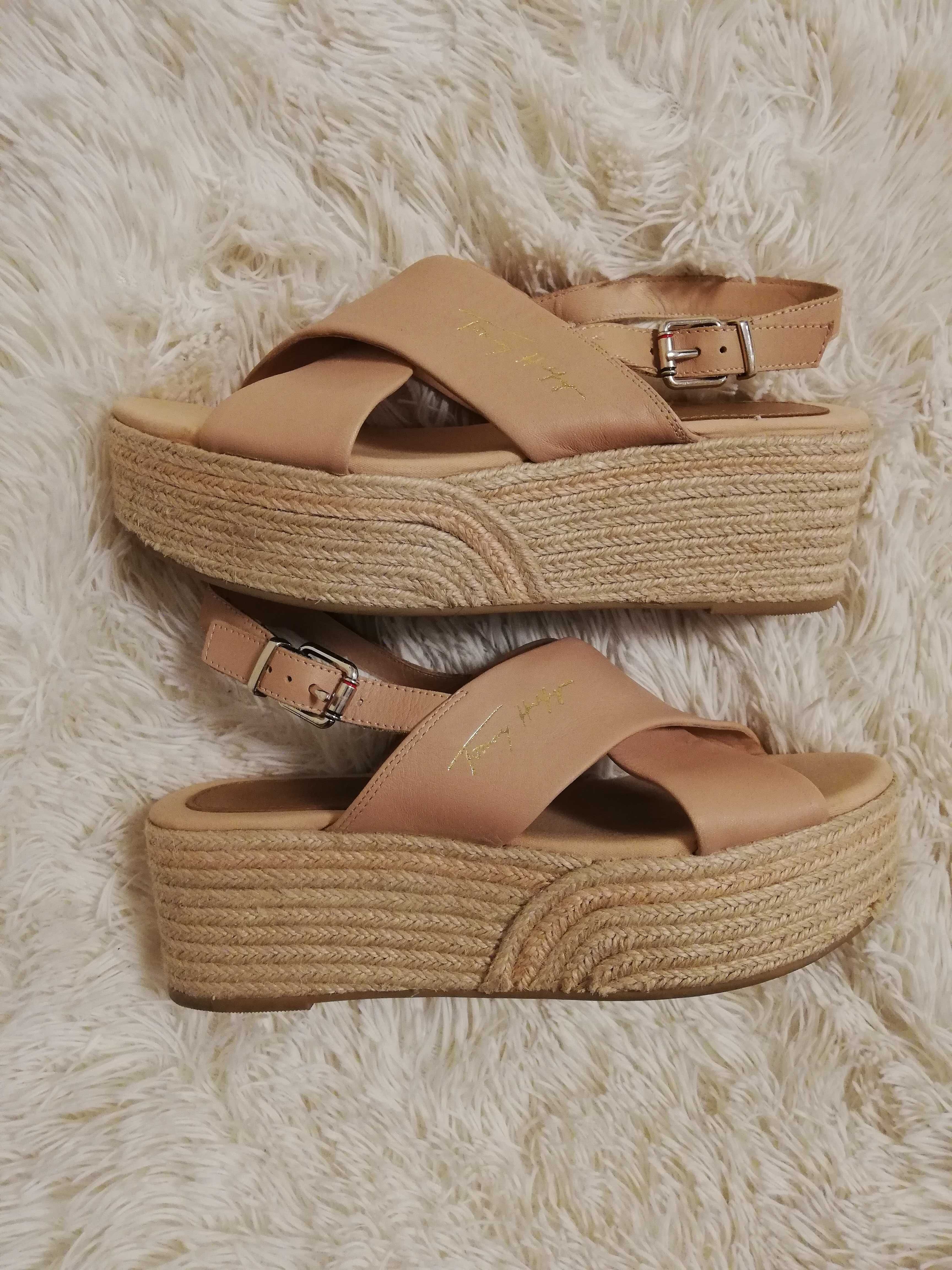 sandały skórzane tommy hilfiger 37
