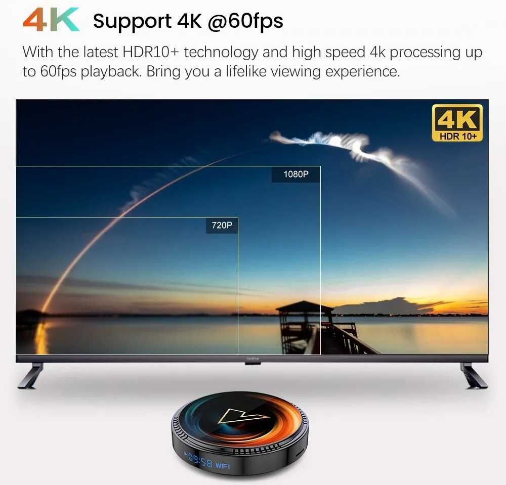 Smart TV приставка Vontar W2 4/32GB Android TV +G10S Голос+Аеро пульт