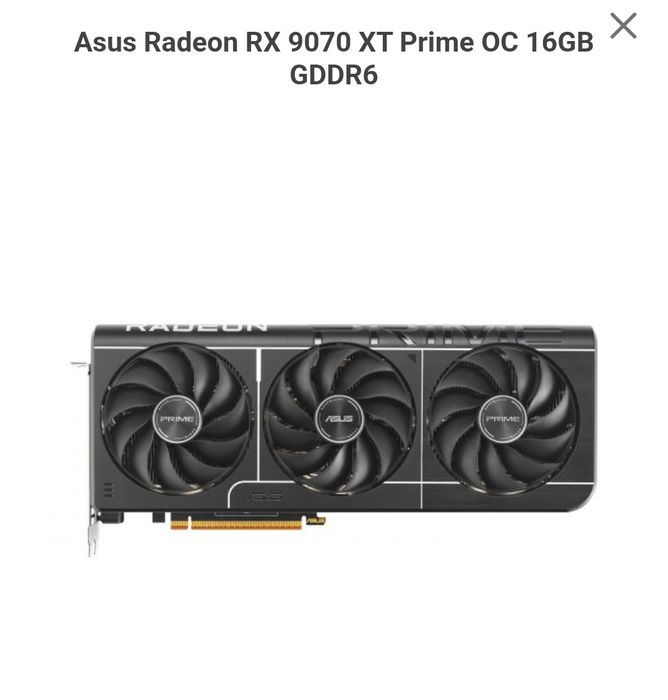 Asus Radeon RX 9070 XT Prime OC 16GB GDDR6 (recondicionado Grade A)