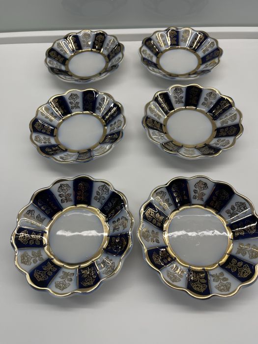 Розетки блюдца , Фарфор кобальт (СССР Довбышевский завод )