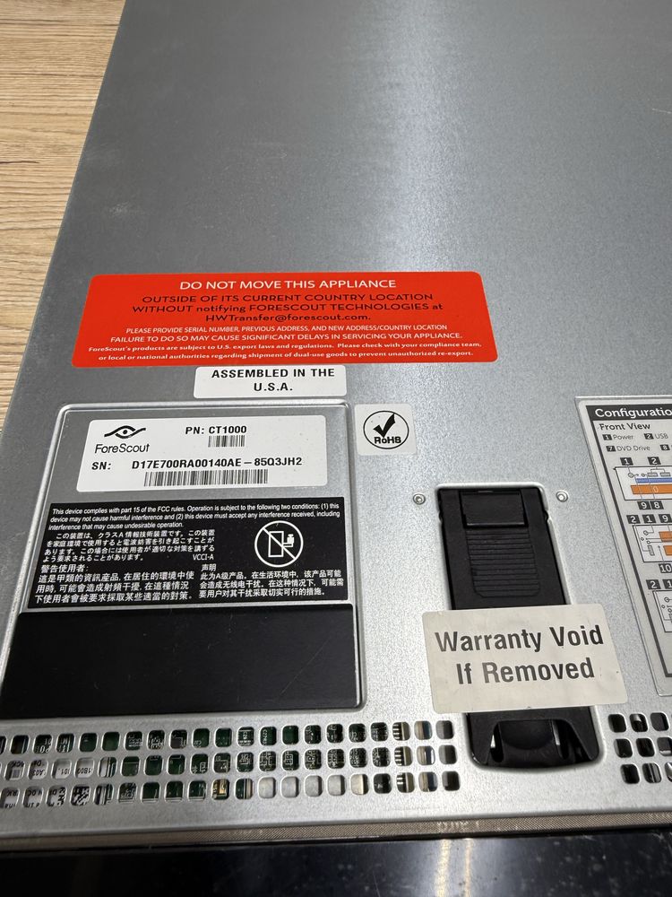 Сервер ForeScout CounterACT CT1000 – Appliance NAC
