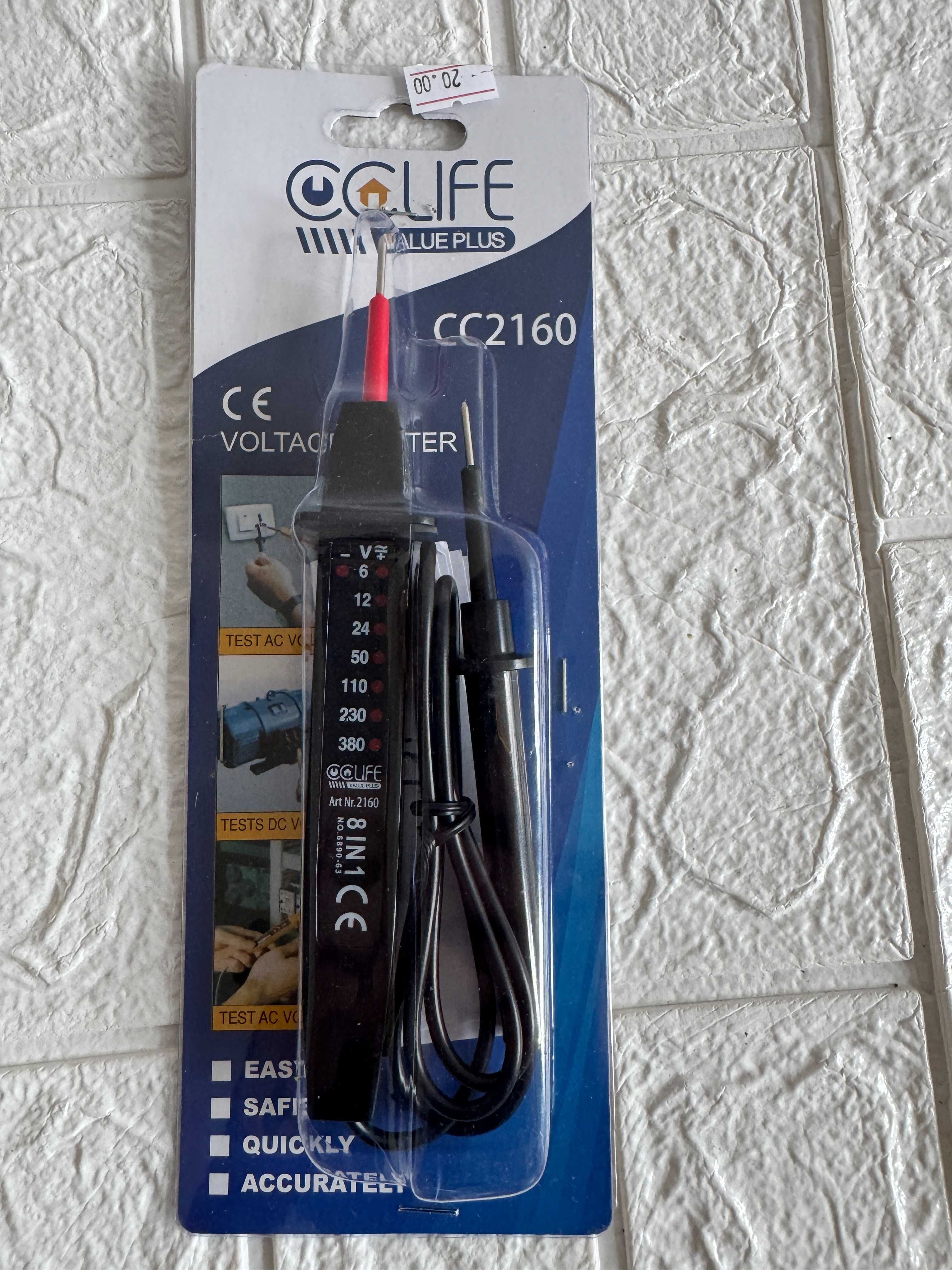 CCLIFE Tester napięcia 2-biegunowy 6-380V AC/DC tester fazy