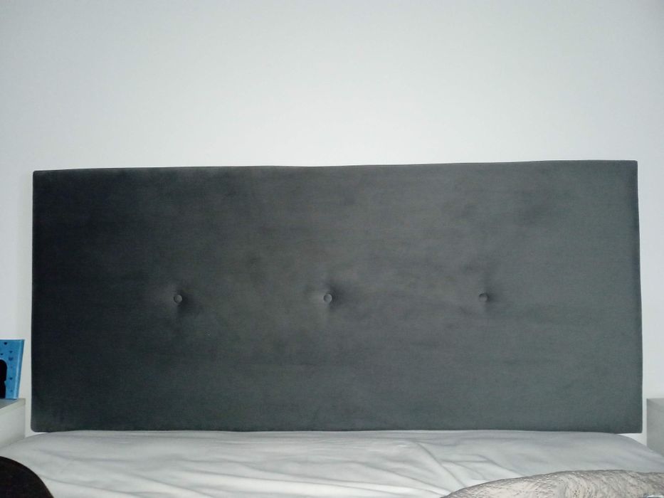 Sommier cerejeira e cabeceira cinza