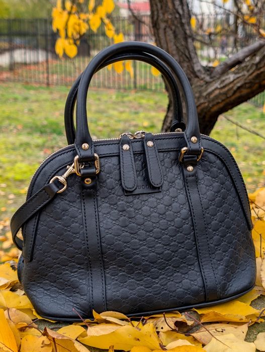 Сумка Gucci Black Microguccissima Leather оригінал вінтажна