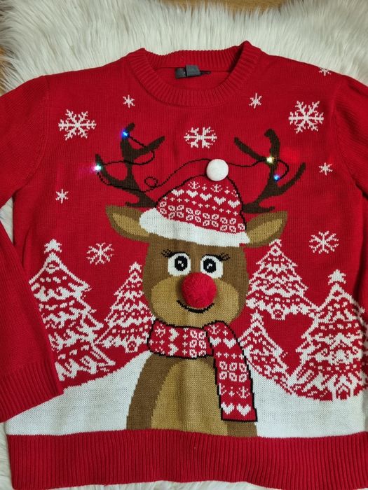 Sweterek swiaczeny renifer świecący L/ XL