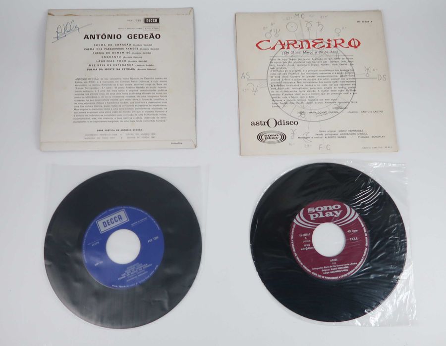 Disco Singles 7" raros, poemas falados, CADA