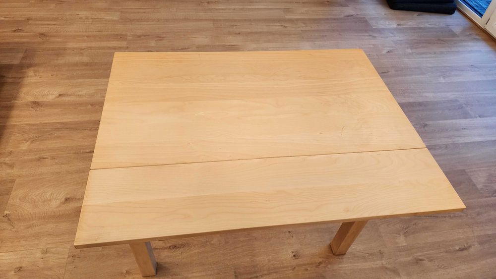 Stół kuchenny rozkładany brzoza 50-90x90 cm