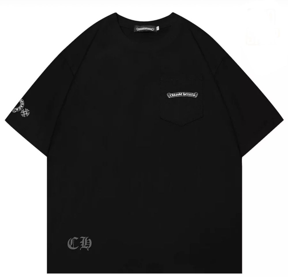 Футболки унисекс Chrome Hearts Logo Хит лета хром хартс черные белые