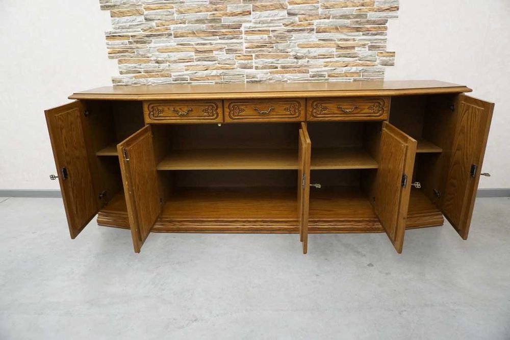 Komoda Dębowa 5 Drzwiowa Długa szer. 222 cm   ( p-1287 )