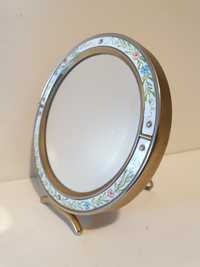 Lindo espelho vintage com porcelana pintada à mão