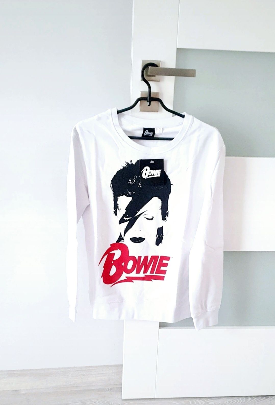 Nowa biała bluza David Bowie 32 34 Bonprix