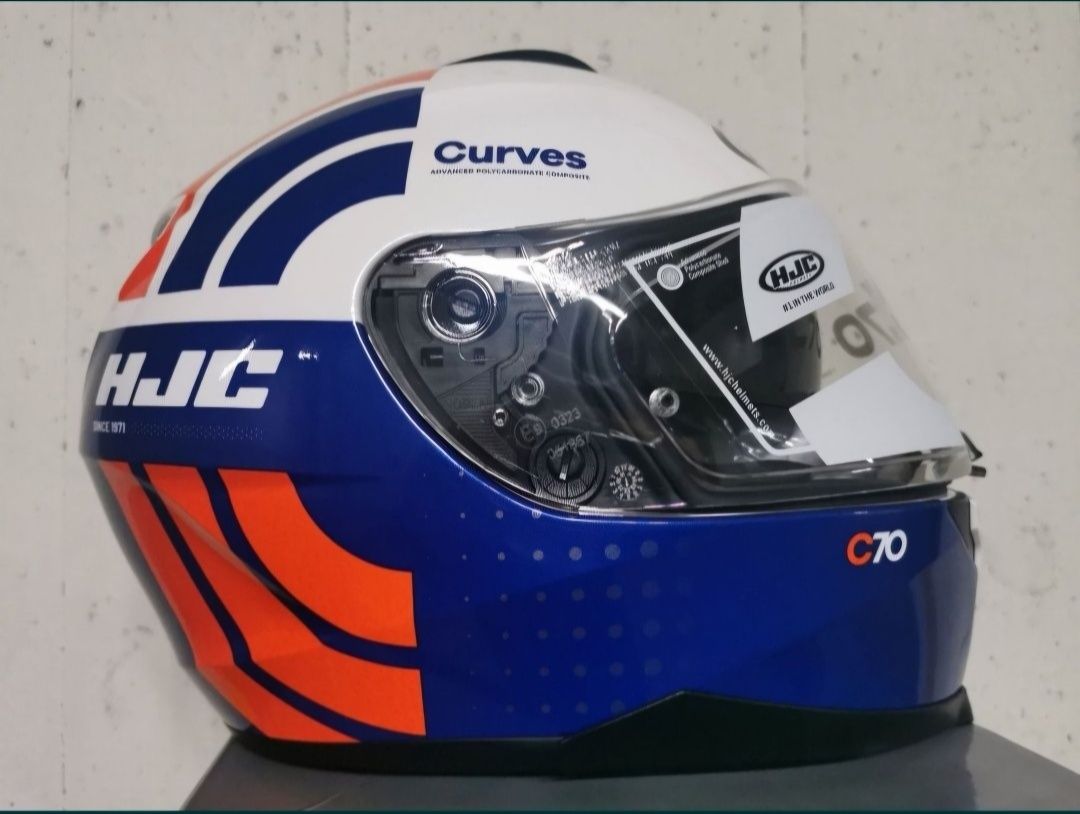 Capacete HJC C70 Curves White / Blue ( L )( NOVO )