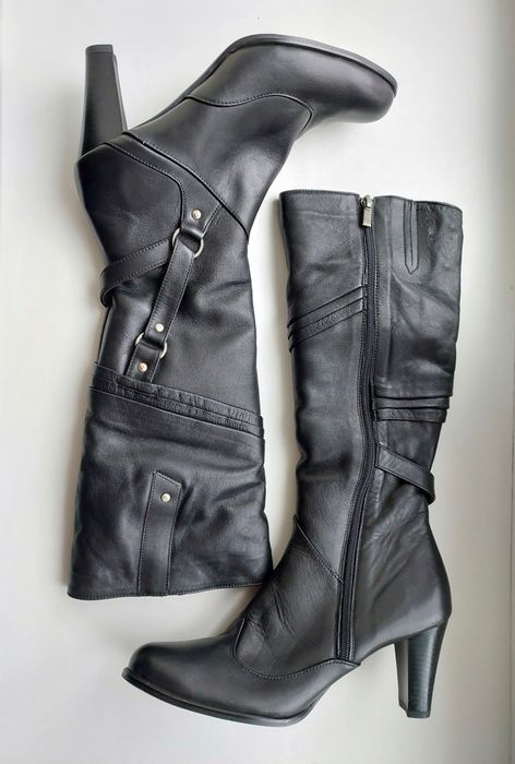 ЗНИЖКА!! Зимові шкіряні чоботи Minelli на худу ніжку