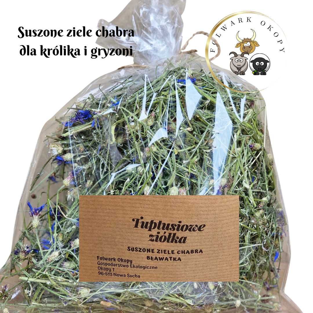 Suszone ziele chabra bławatka dla królika i gryzoni 100g Folwark Okopy