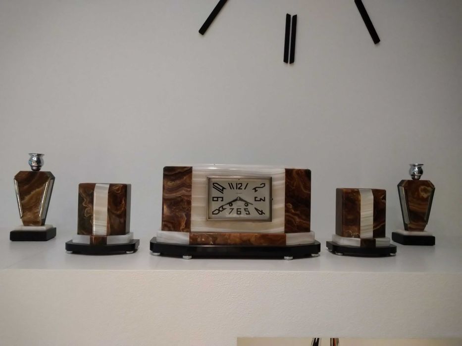 Przepiękny zegar kominkowy ART DECO