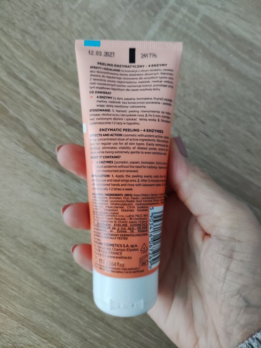 Eveline peeling enzymatyczny do twarzy 4 enzymy 50 ml