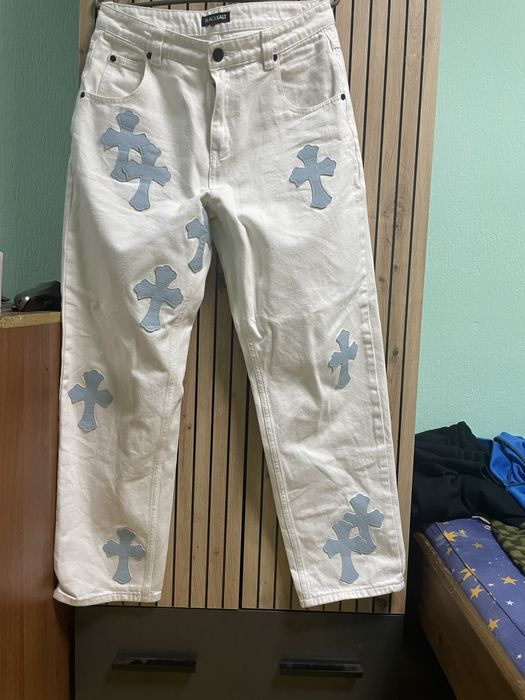 Дизайнерські джинси з хрестами унікальний стиль