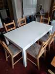 Stół ikea Bjursta + 6 krzeseł ikea Ivar
