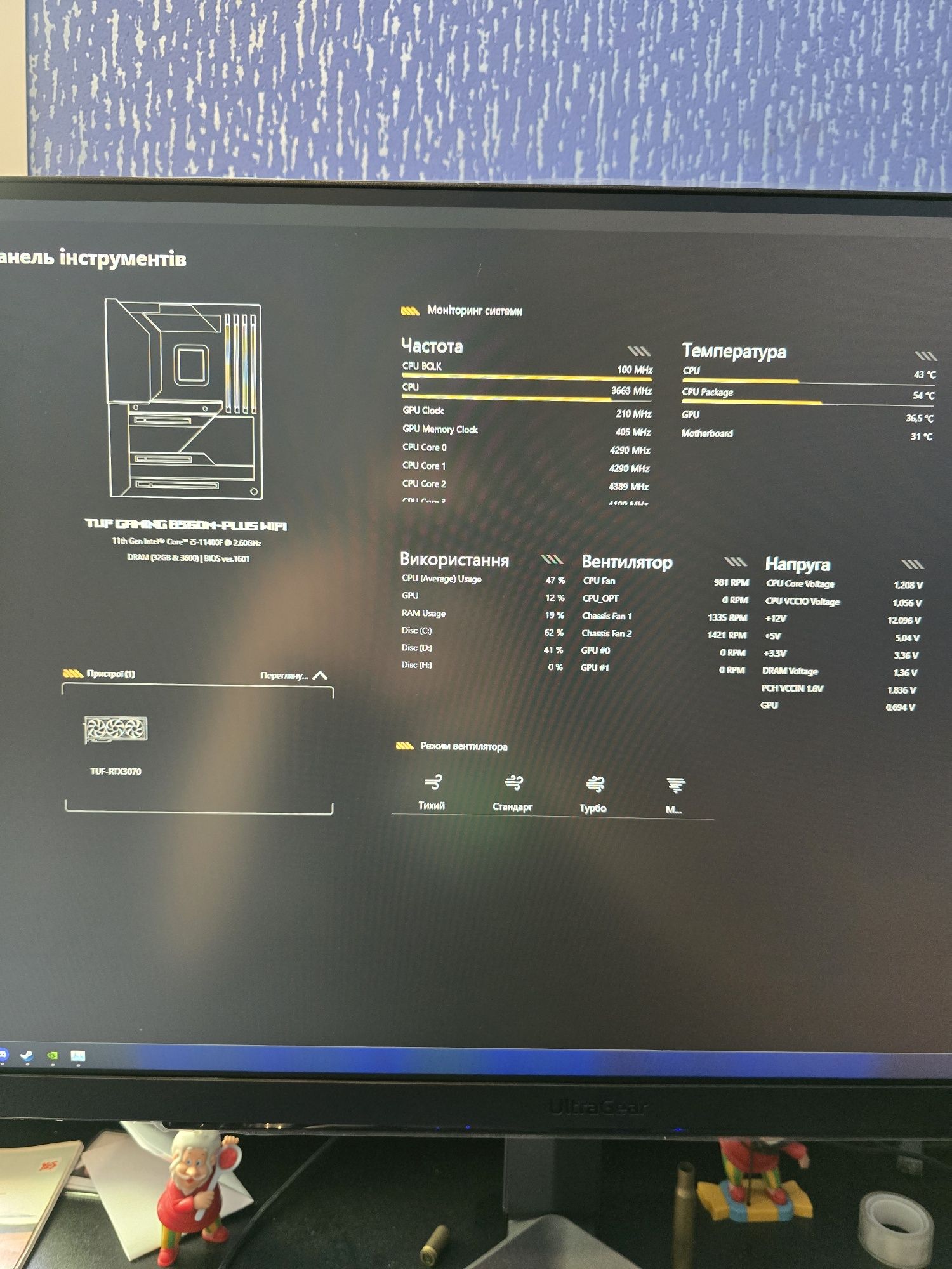 Продам ігровий комп'ютер(системний блок) i5 11400f, rtx3070,32gb,256gb