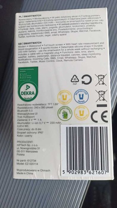 Zegarek smartwatch Hykker. Nowy inteligentny zegarek. Gwarancja