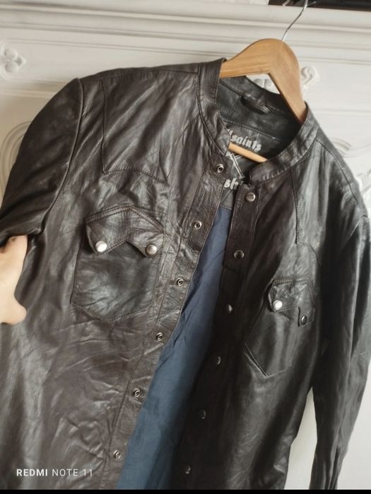 Czekoladowa kurtka koszula skóra naturalna