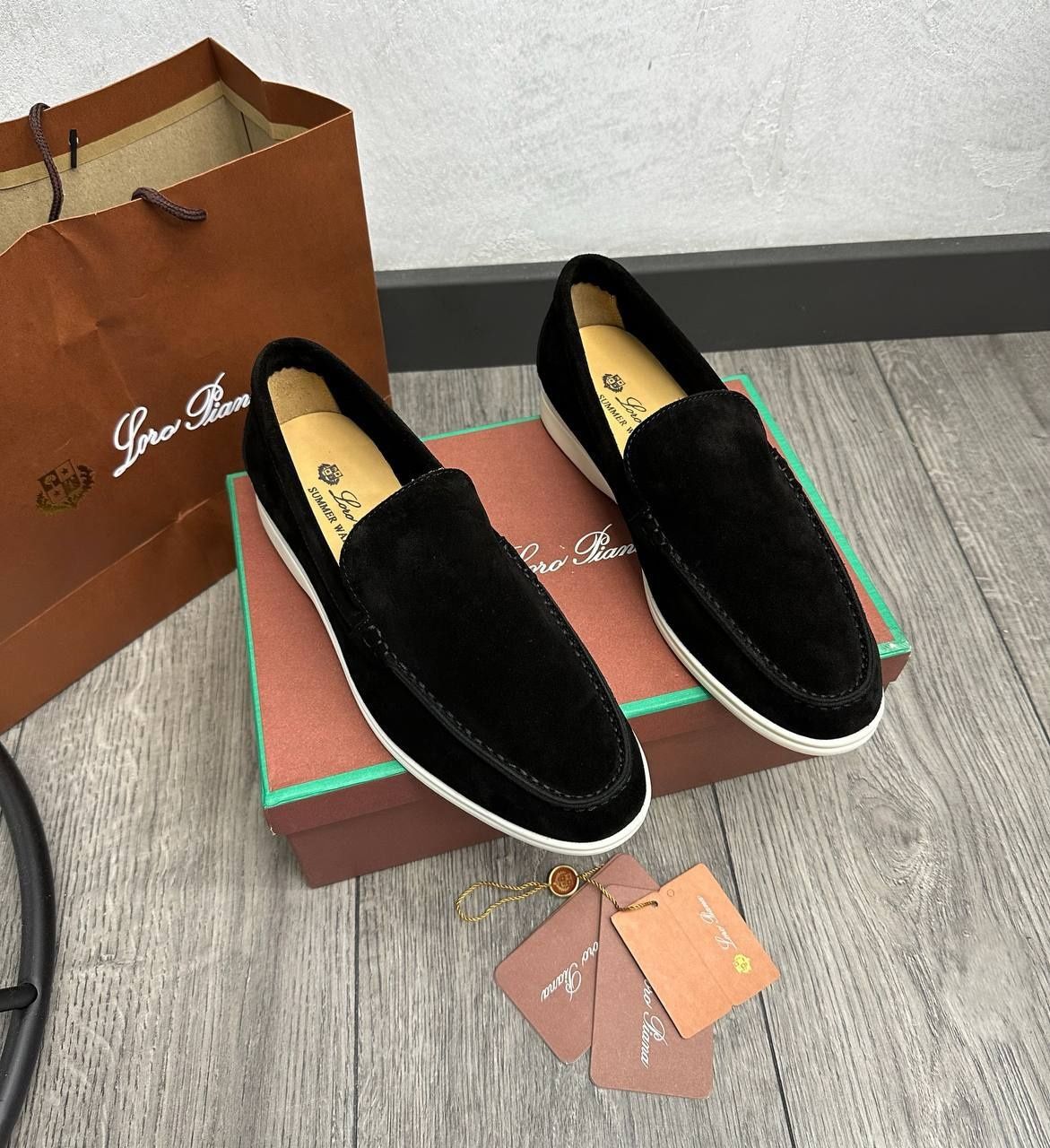Мужские лоферы  Loro Piana замша