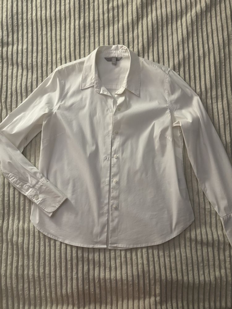 biala koszula basic h&m luzna szeroka