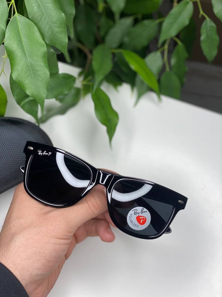Мужские очки черные Ray Ban 2140 POLARIZED Wayfarer с поляризацией рей