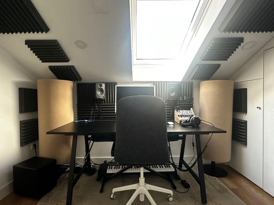 2X Bass Traps Cilíndricos com Base Preta