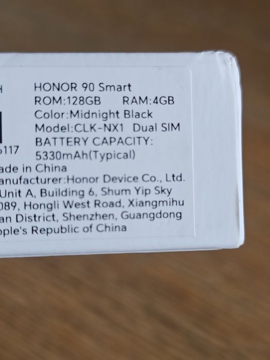 Smartphone Honor 90 Smart 5G Midnight Black -novo