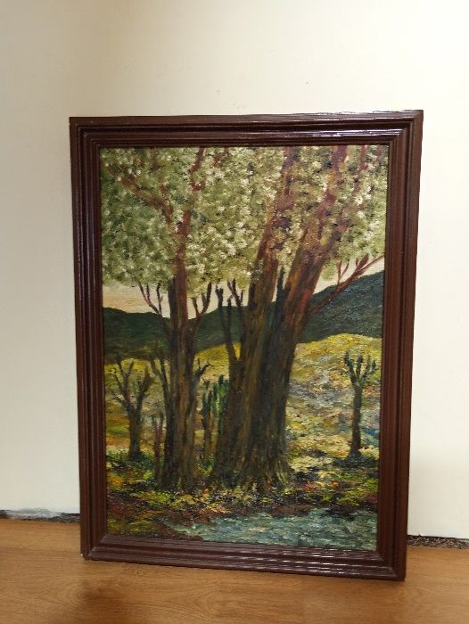 3 Quadros oleo 1 guache originais Alfredo R Ayres Pereira