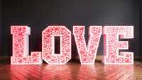 Napis podświetlany LOVE DWA w JEDNYM ażurowy lub RGB 120 cm wysokości!