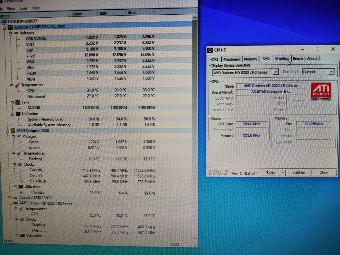 Комплект материнка ASUS am1m-a + процесор Sempron 2650 + ОЗУ 4Gb DDR3