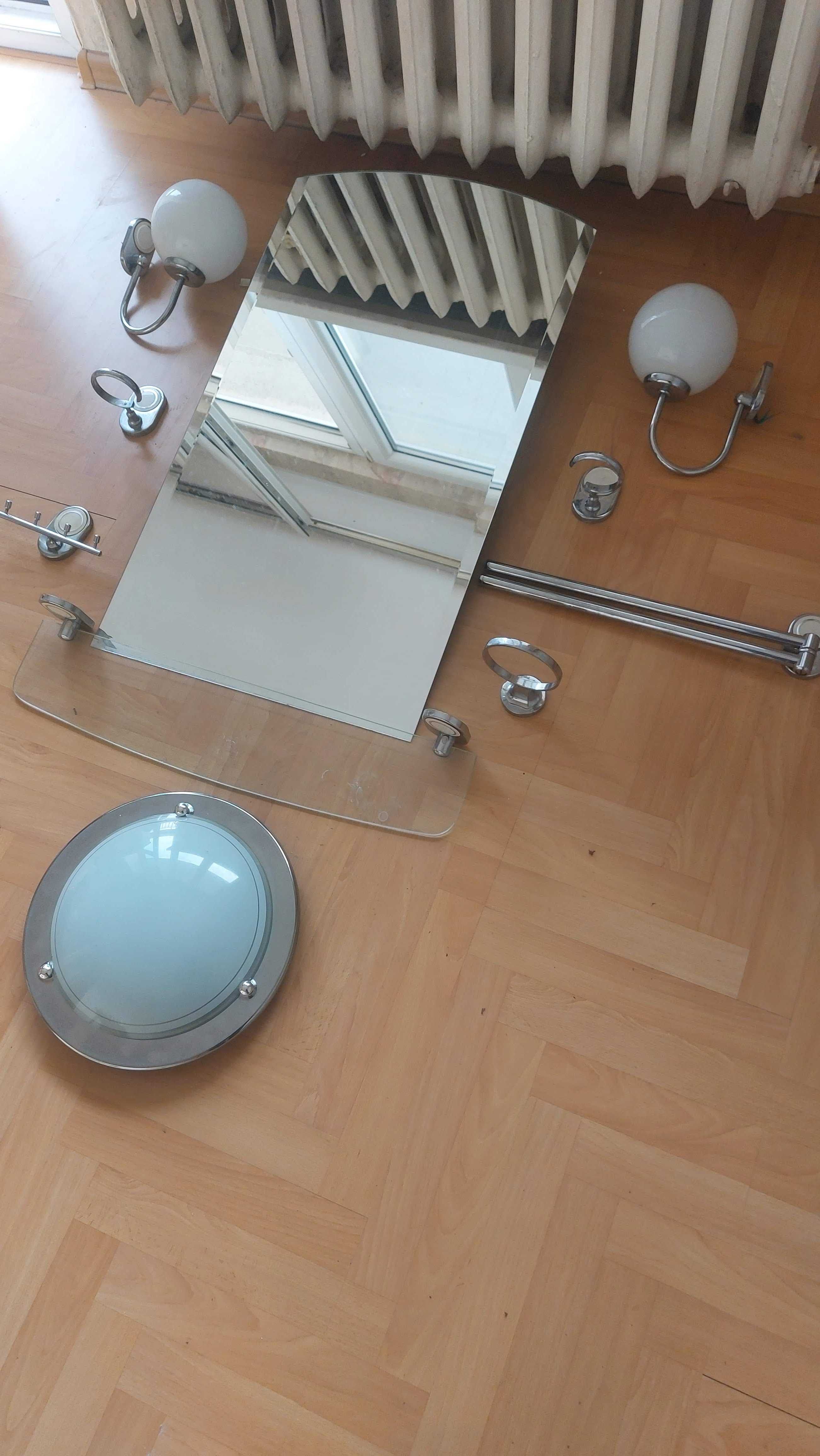 Komplet łazienkowy metalowy chromowany  10 elementów