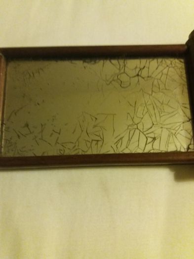 Espelho portatil muito antigo em mogno