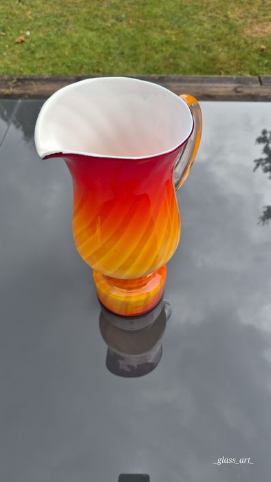 Dzban dzbanek Fiedorowicz Ząbkowice stare kolorowe szkło prl