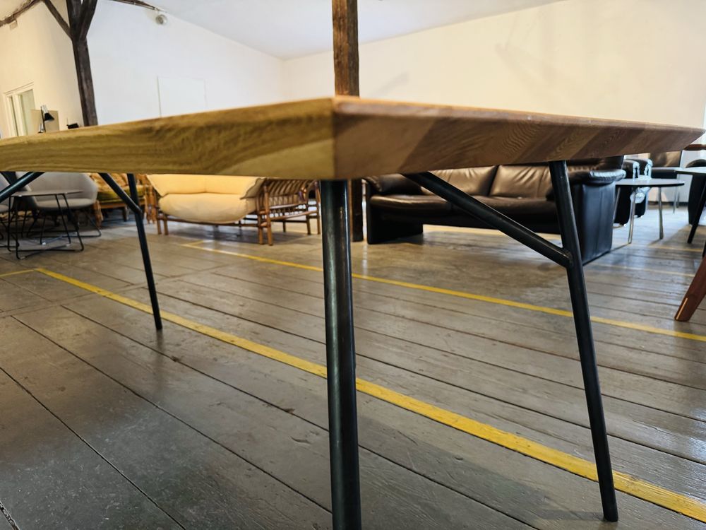 Skandynwski, industrialny stół dębowy 200cm x 90cm, jak nowy,design