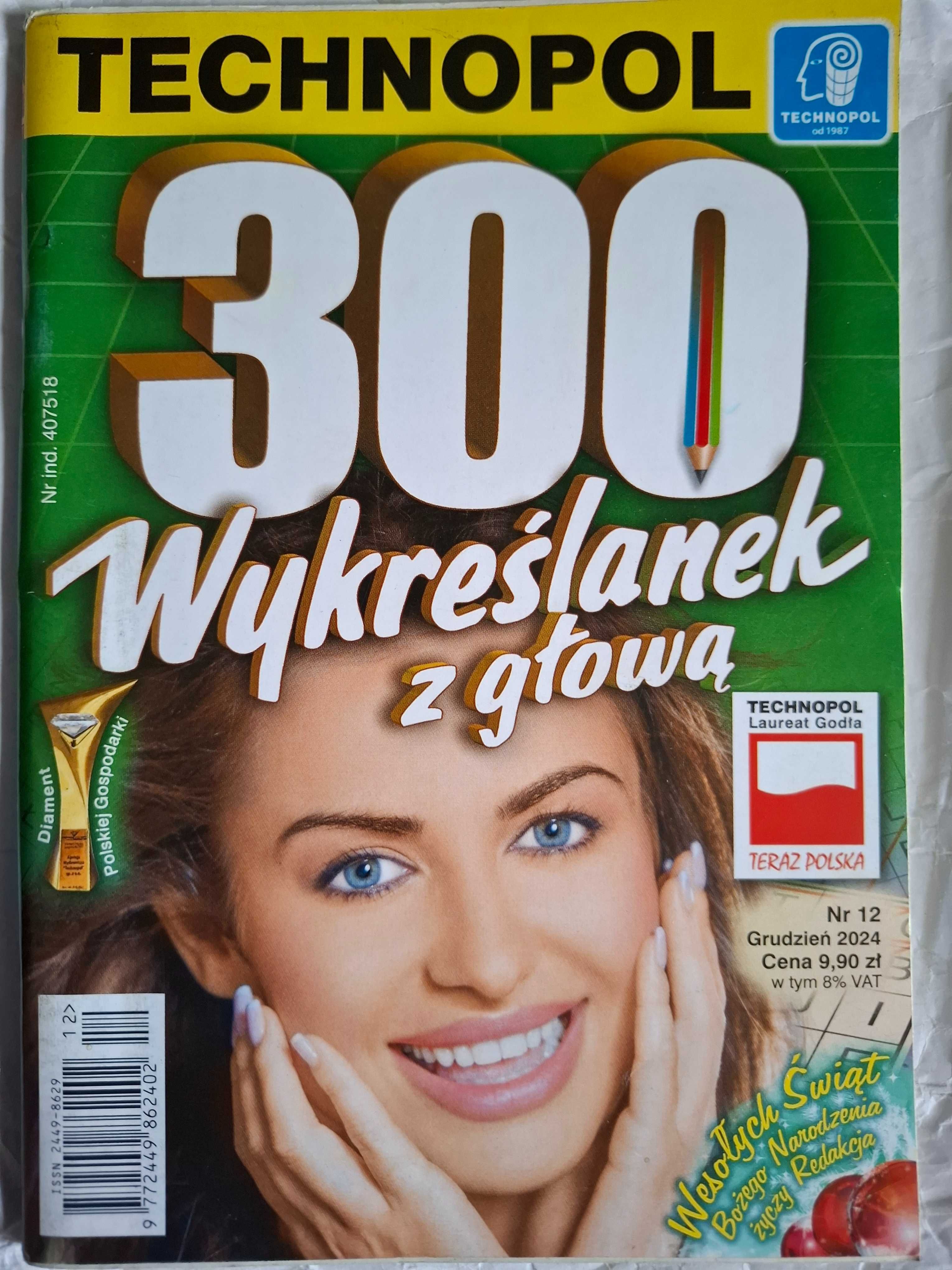 300 Wykreślanek z Głową - Technopol Krzyżówki Łamigłówki Puzzle Sudoku