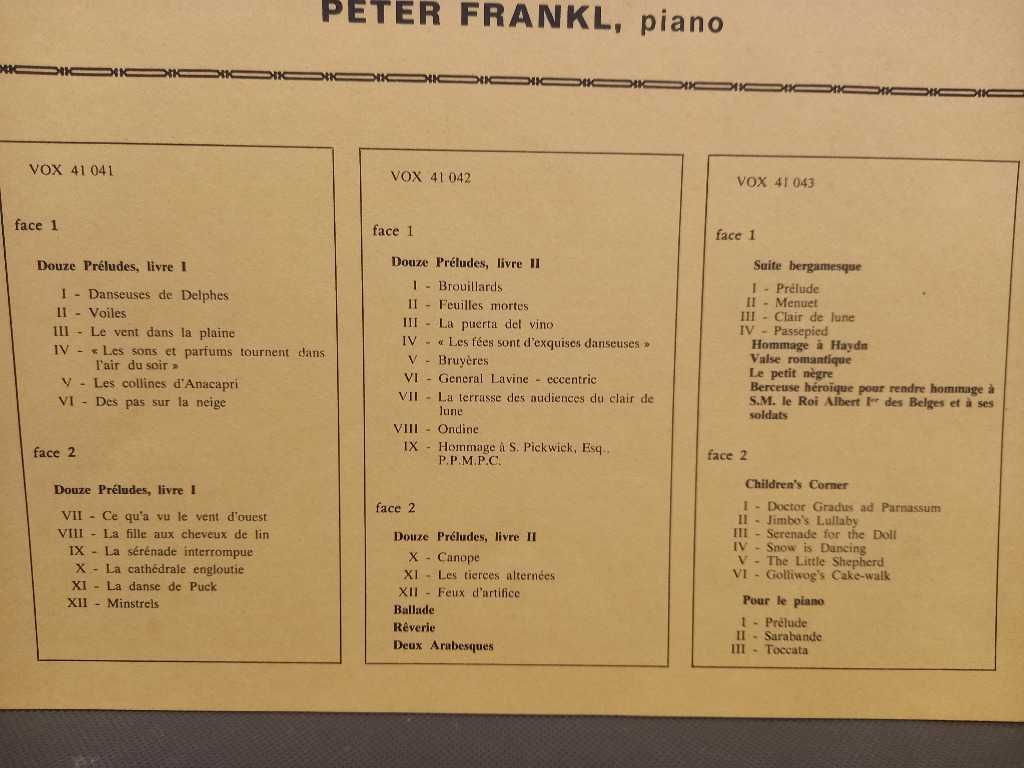 Debbussy.Peter Frankl. Oeuvre Pour Piano vol 1. 3 x płyta winylowa