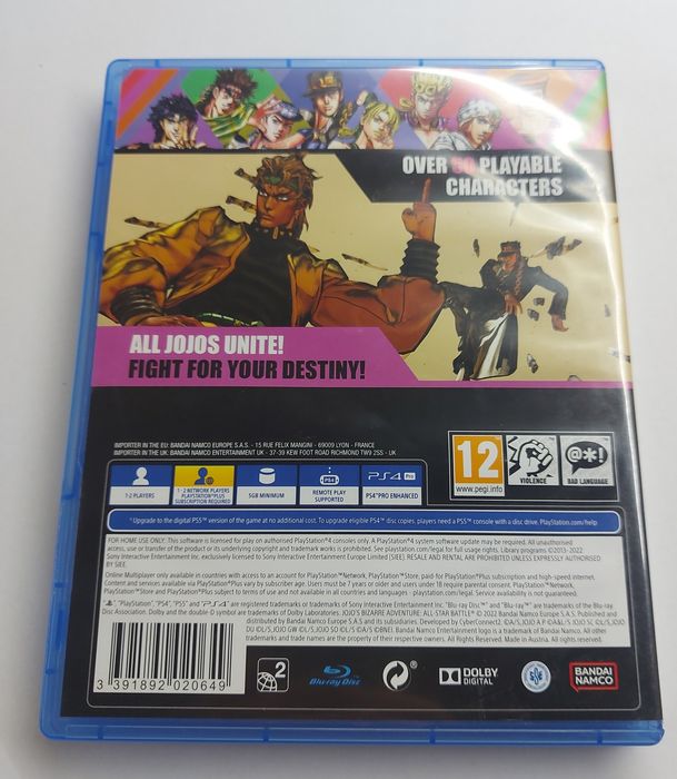 Tpa JoJo's Bizarre Adventure All Star Battle R PS4
